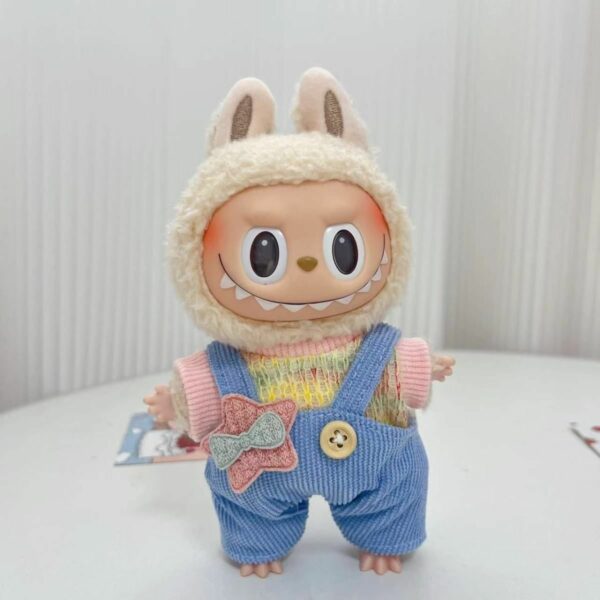 Labubu 17cm Blue Plaid Costume Set Keychain - Image 11