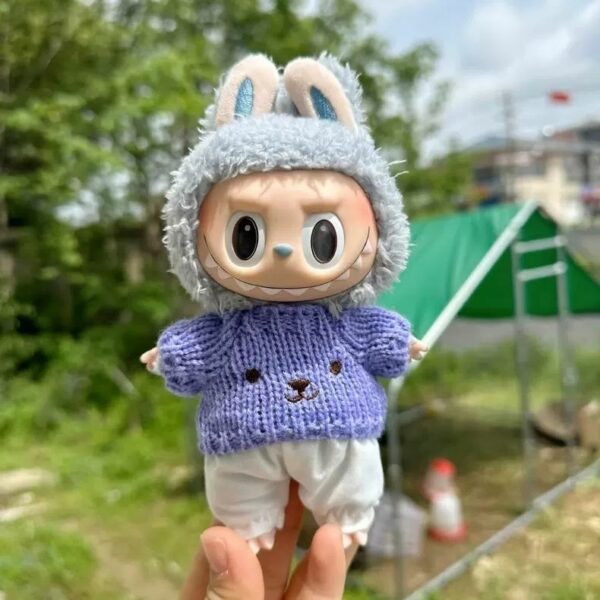 Labubu 17cm Doll Knit Sweater Pants Set Macaron Series - Image 13