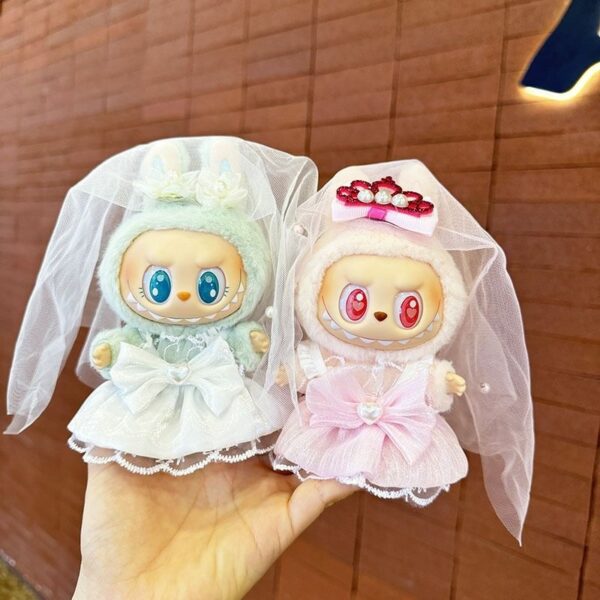 Labubu Keychain Doll Wedding Dress Suit Set - Image 2