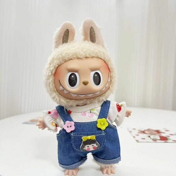 Labubu 17cm Blue Plaid Costume Set Keychain - Image 29