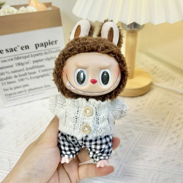 Labubu 17cm Doll Knit Sweater Pants Set Macaron Series - Image 24