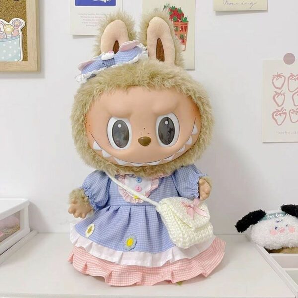 Labubu 38cm Plush Doll Dress MOKOKO Pink Tulip Outfit - Image 12