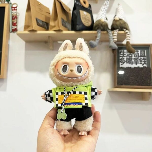 Labubu 17cm Blue Plaid Costume Set Keychain - Image 24