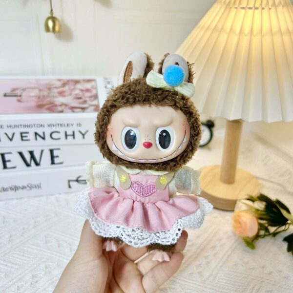 Labubu 17cm Doll Clothes Summer Duck Hat Suspender Set - Image 11