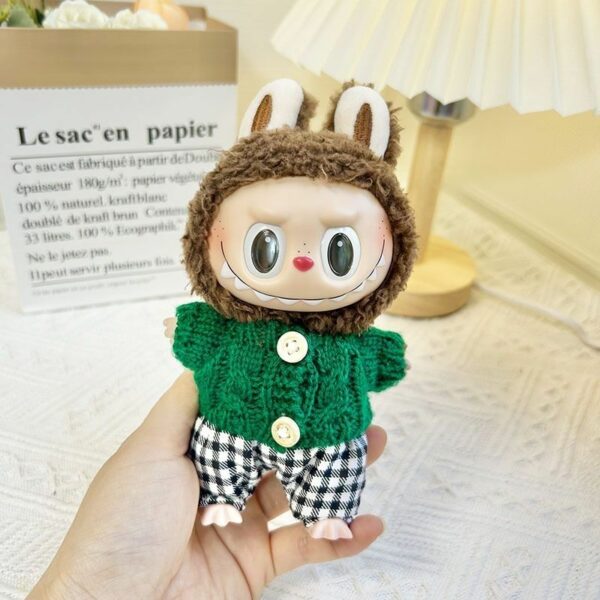 Labubu 17cm Doll Knit Sweater Pants Set Macaron Series - Image 2