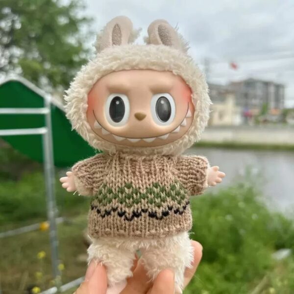 Labubu 17cm Doll Knit Sweater Pants Set Macaron Series - Image 16