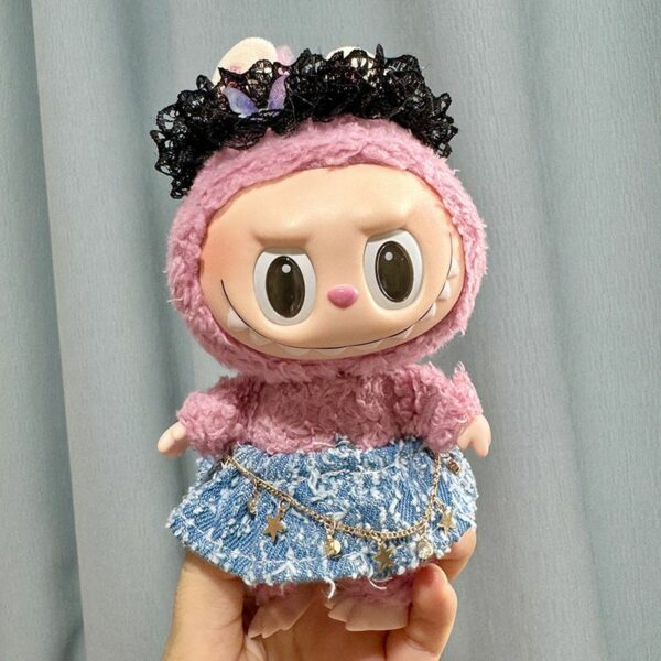 17cm Labubu Blind Box Sheep Overalls Outfit Set - Image 15
