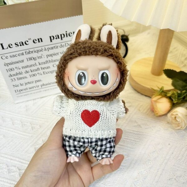 Labubu 17cm Doll Knit Sweater Pants Set Macaron Series - Image 5
