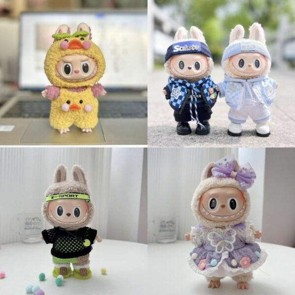Labubu 17cm Macaron Chinese Style Blind Box Doll Clothes Set