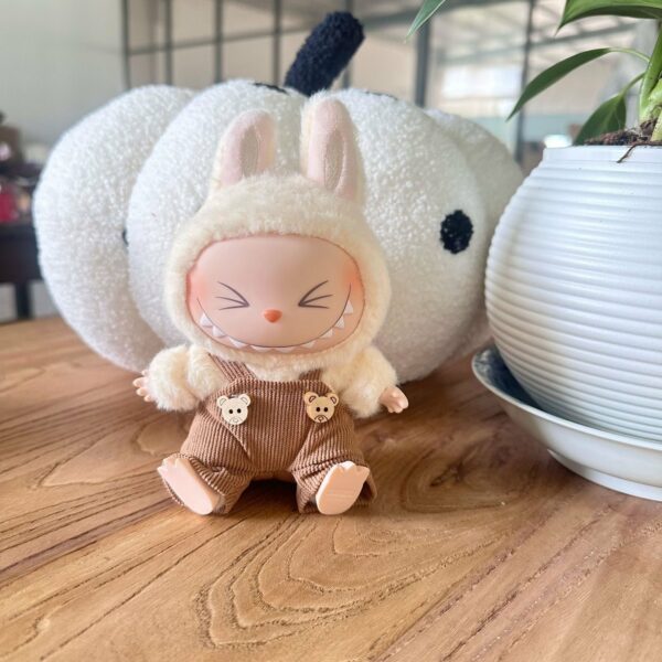 Labubu Blind Box Doll Clothes Wooden Button Overalls - Image 12