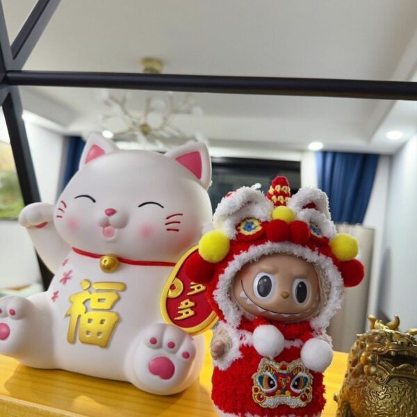 Labubu Doll Chinese Lion Dance Outfit Clothes Set - Image 4