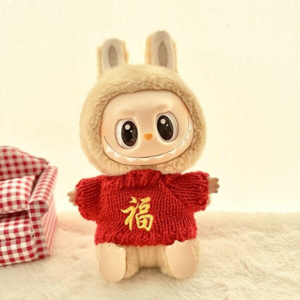 Labubu Keychain Doll Hexagonal Beret Coat Outfit - Image 11