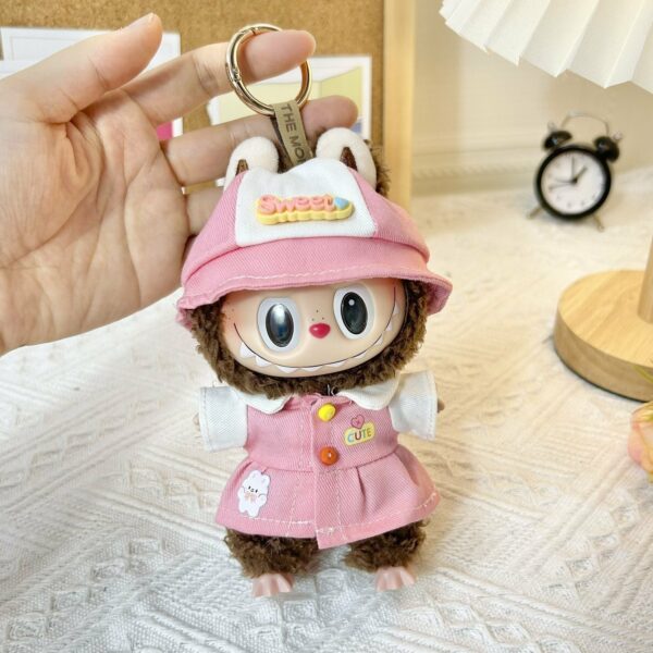 Labubu 17cm Doll Clothes Summer Duck Hat Suspender Set - Image 14
