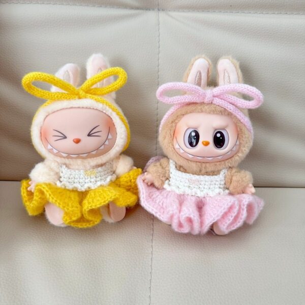 Labubu Sitting Doll Crochet Clothes Hat Set - Image 6