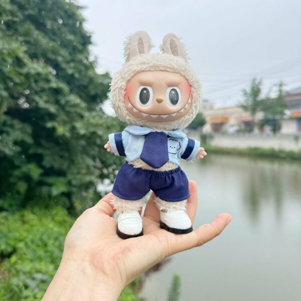 17cm Labubu Blind Box Sheep Overalls Outfit Set - Image 20