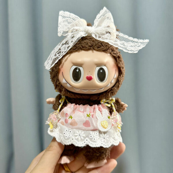 17cm Labubu Blind Box Sheep Overalls Outfit Set - Image 3