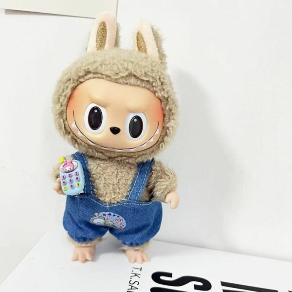 Labubu 17cm Blue Plaid Costume Set Keychain - Image 27