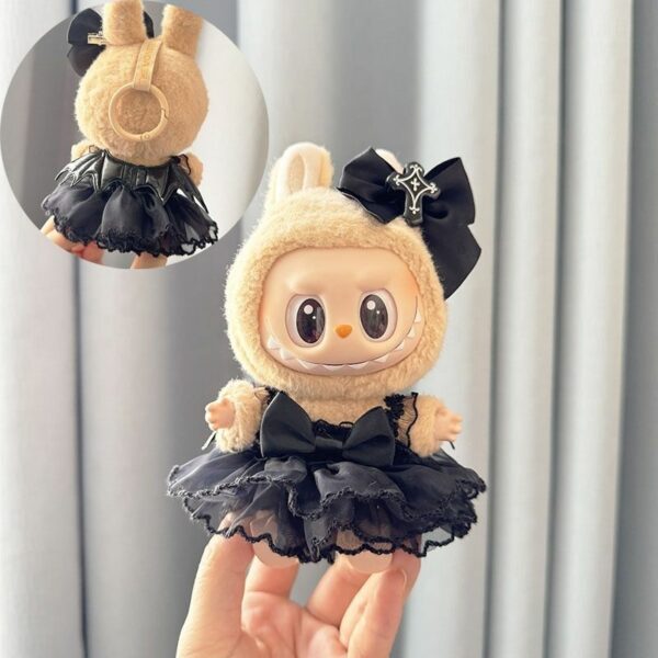 Labubu Keychain Doll Clothes Devil Suspender Dress