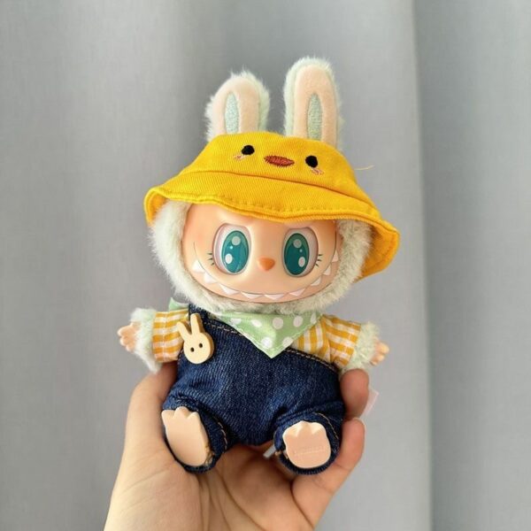 Labubu Plush Doll Clothes Keychain Onesie Pink - Image 4