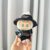 Handcuffs striped blue shirt + black jeans + vv bag + PPD black hat
