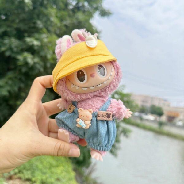 Labubu 17cm Doll Cookie Denim Overalls Duck Hat Set - Image 2