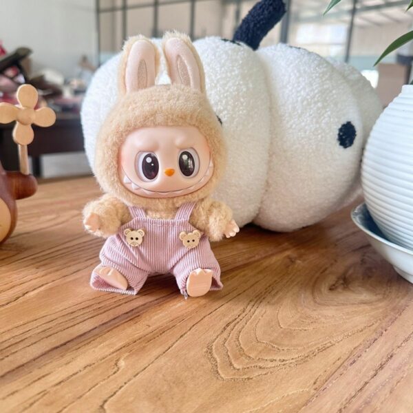 Labubu Blind Box Doll Clothes Wooden Button Overalls - Image 9