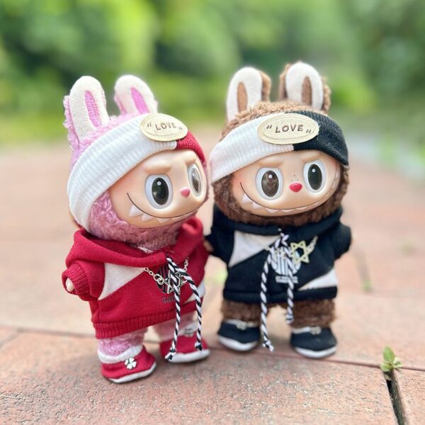 Labubu 17cm Blind Box Trendy Hoodie Outfit Set