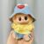 Blue hat yellow t suit