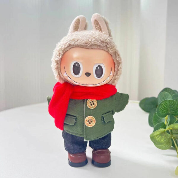 17cm Labubu Blind Box Sheep Overalls Outfit Set - Image 17