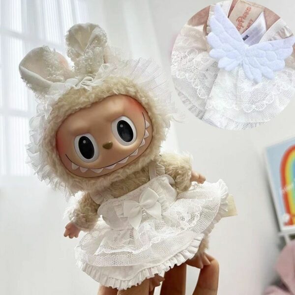 Doll Clothes Pearl Suspender Skirt Dress Outfit for Labubu 17cm - Image 25