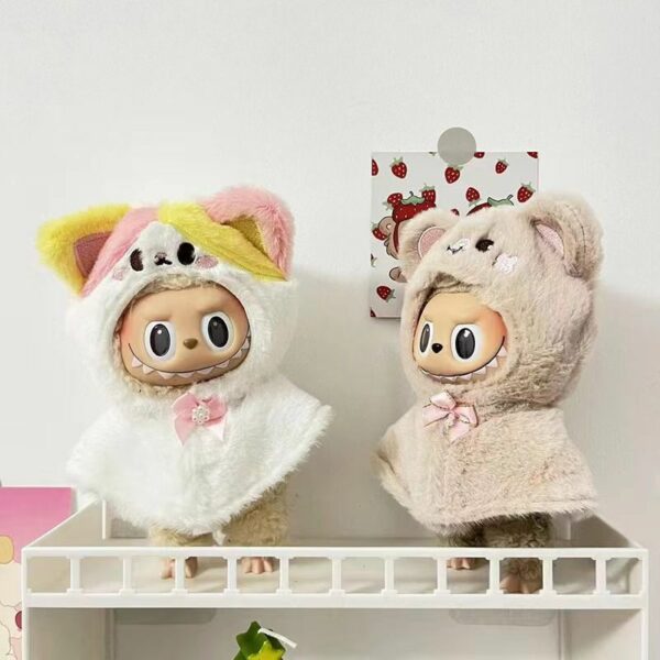 17cm Labubu Doll Clothes Cape Cloak Keychain Outfit - Image 3