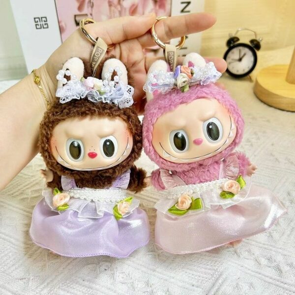 Doll Clothes Pearl Suspender Skirt Dress Outfit for Labubu 17cm