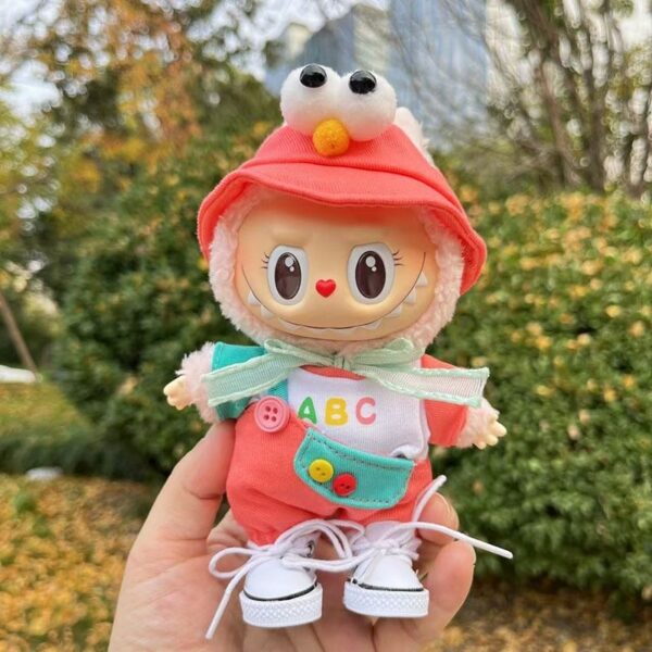Labubu Keychain Doll Clothes ABC Overalls Outfit Set - Image 9