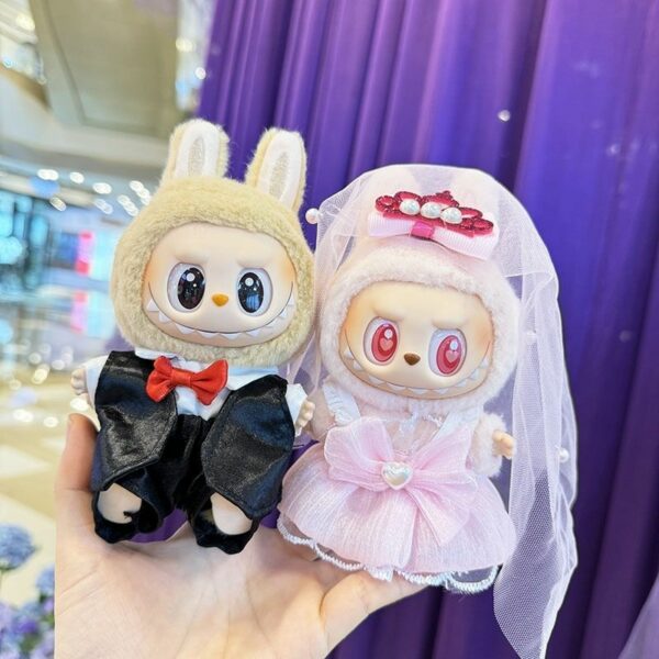Labubu Keychain Doll Wedding Dress Suit Set - Image 4