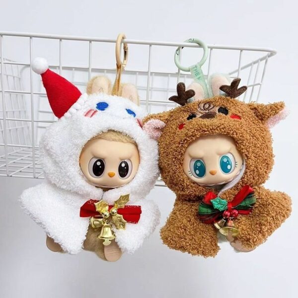 Labubu Keychain Christmas Reindeer Cape Outfit - Image 3