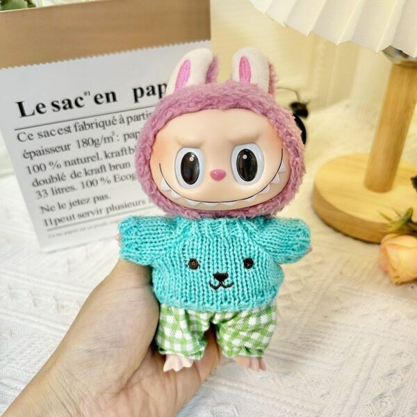 Labubu 17cm Doll Knit Sweater Pants Set Macaron Series - Image 20