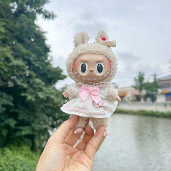 17cm Labubu Blind Box Sheep Overalls Outfit Set - Image 21