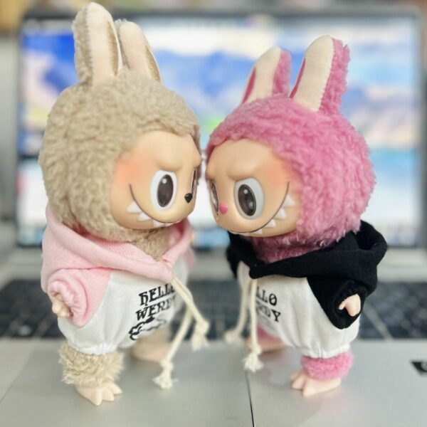 Labubu 17cm Doll Clothes Green Dinosaur Onesie Keychain Plush - Image 6