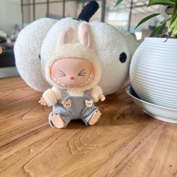 Labubu Blind Box Doll Clothes Wooden Button Overalls - Image 8