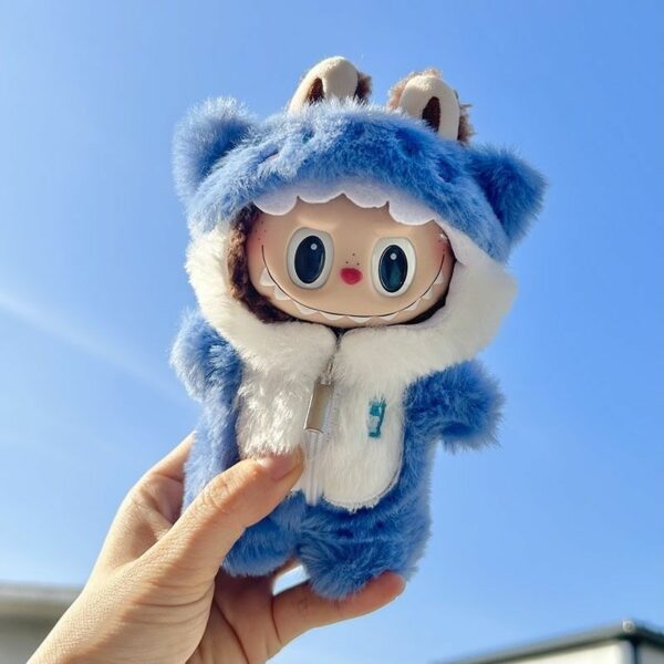 Labubu 17cm Blue Plaid Costume Set Keychain - Image 9