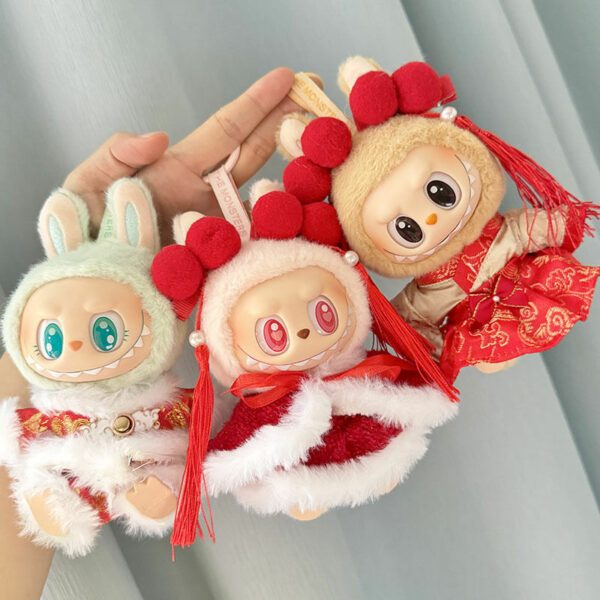 Labubu 17cm Chinese New Year Red Traditional Doll Costume - Image 2