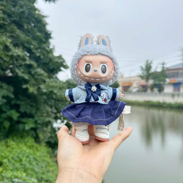 17cm Labubu Blind Box Sheep Overalls Outfit Set - Image 19