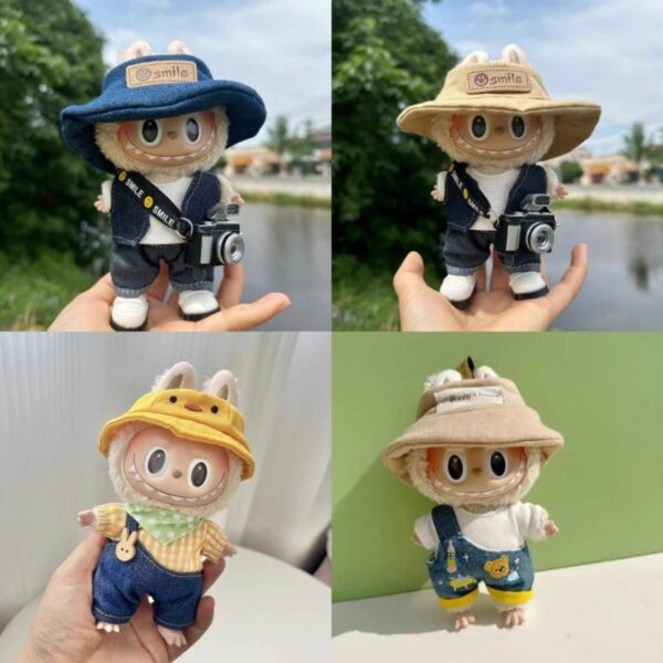 Labubu Photographer Doll Costume Set 17cm Keychain