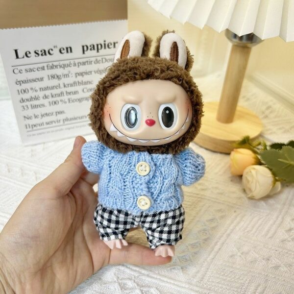 Labubu 17cm Doll Knit Sweater Pants Set Macaron Series - Image 6