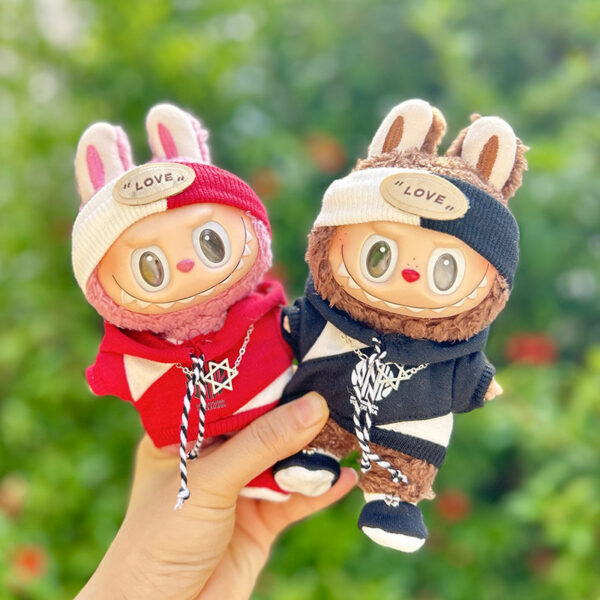 Labubu 17cm Blind Box Trendy Hoodie Outfit Set - Image 4