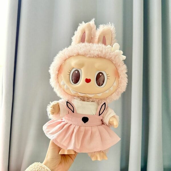 Labubu 38cm Plush Doll Dress MOKOKO Pink Tulip Outfit - Image 6