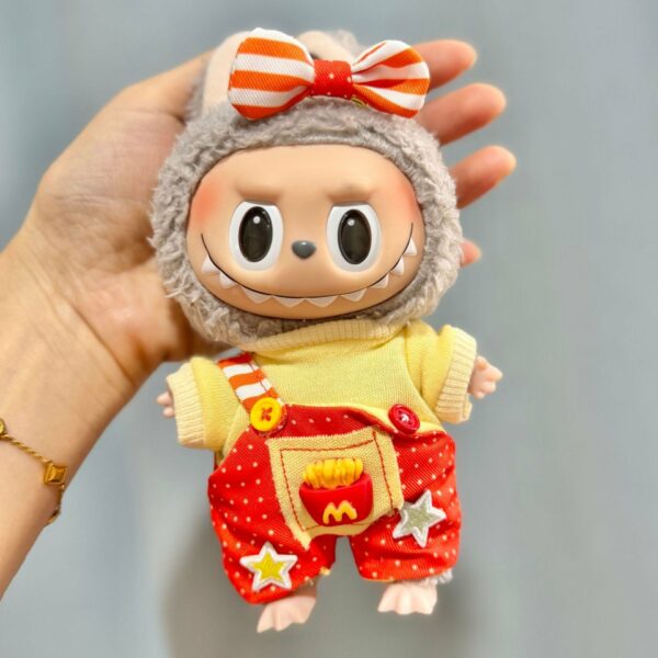 17cm Labubu Blind Box Sheep Overalls Outfit Set - Image 8
