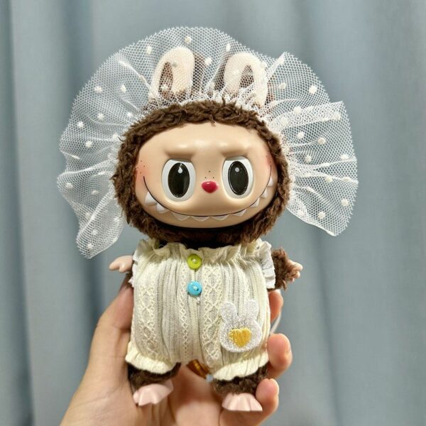 17cm Labubu Blind Box Sheep Overalls Outfit Set - Image 14