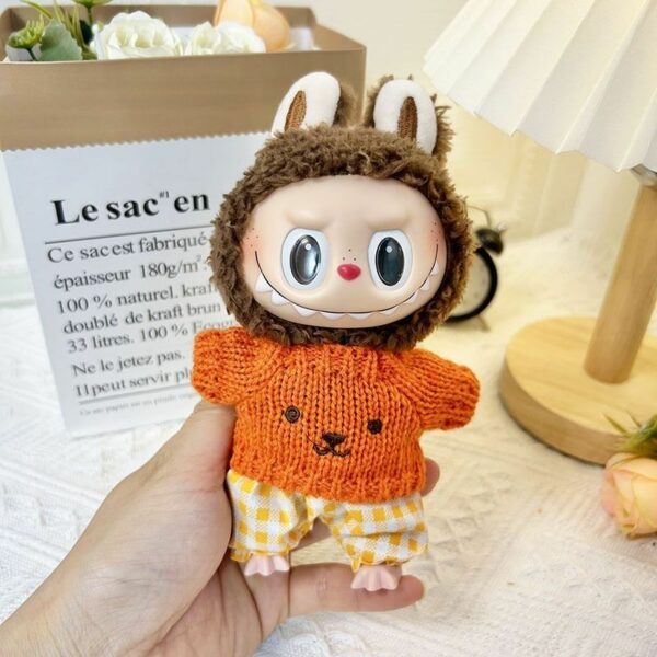 Labubu 17cm Doll Knit Sweater Pants Set Macaron Series - Image 19