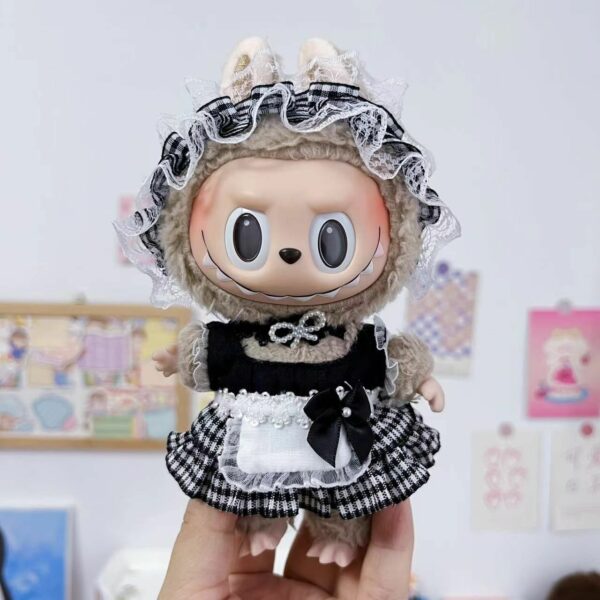 Labubu 17cm Blue Plaid Costume Set Keychain - Image 16